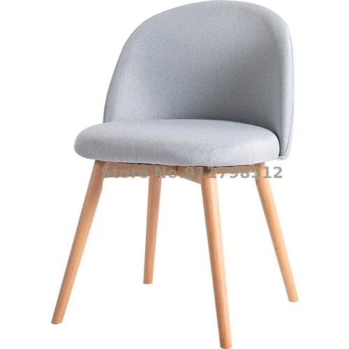 Dressing table chair solid wood fabric simple dining chair makeup chair net red ins stool backrest home study desk chair
