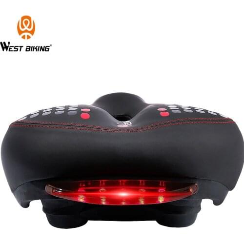 Bicycle taillight saddle saddle mountain bike saddle saddle hollow car seat taillight thickened soft and comfortable