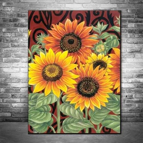 Needlework 5D Diy Diamond Painting Cross Stitch Beautiful Sunflowers Diamond Embroidery Full Drill Diamond Mosaic Picture N1207