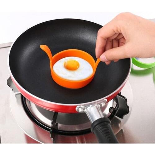 1Pcs Silicone Fried Egg Pancake Ring Portable Round Mould Kitchen Gadgets Pan Breakfast For Cooking Oven Shaper Frying Eggs G1W6