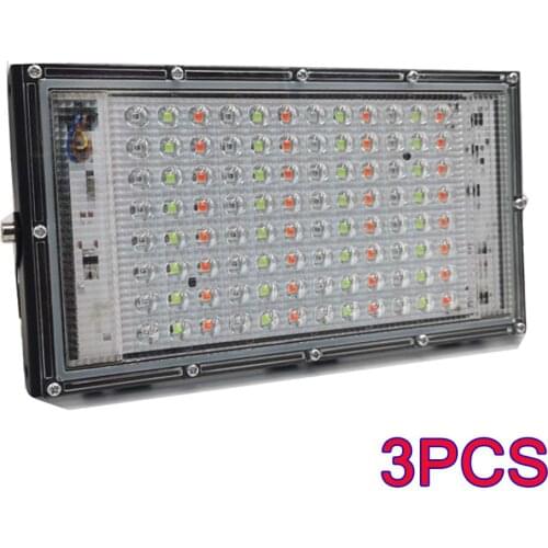 3Pcs/Lot Waterproof IP65 RGB 100W Led Flood Light AC 220V 240V Spotlight Projector Street Outdoor Lighting Wall Lamp Spotlight