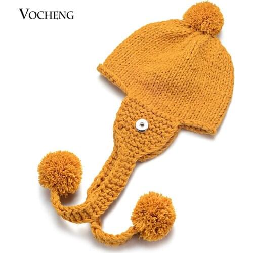 4 Colors Winter knitted hat With Snap Jewelry Fits 18mm GingerSnaps Jewelry NN-698