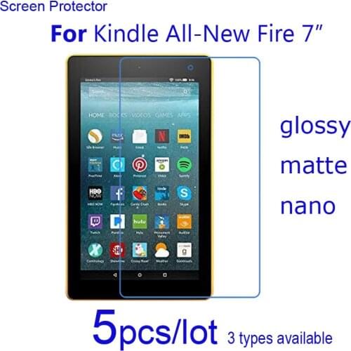 5pcs Soft Screen Protectors for Amazon All-New Kindle Fire 7 2017 7.0" Ebook Clear/Matte/Nano Explosion-Proof Protective Films