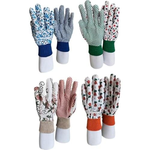 8 Pcs Flower Gardening Gloves Soft Pvc Polka Dot Gloves Breathable Worker Gloves Non-Slip Garden Work Garden Pruning Use