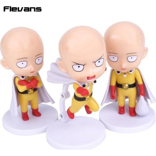 Anime Cute ONE PUNCH MAN Saitama Sensei PVC Figures Collectible Toys 3pcs/set 4
