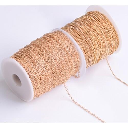 5Meters 10Meters KC Gold Necklace Chain Roll Metal Iron Necklace Chain for Jewelry Making Components Handmade DIY Wholesale