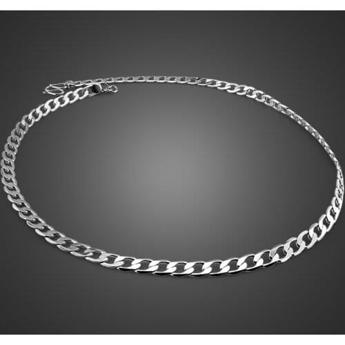 Hot Men 100% 925 Sterling Silver 6.5mm 22 inches Pendant Necklace Fashion Solid Silver Cuban Whip Chain Male luxury Jewelry Gift