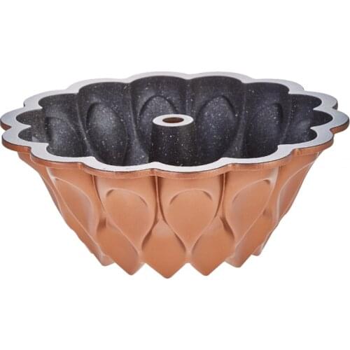 Emsan 25cm Aluminum Casting - Granite Plated Gold Pink Cake Mold