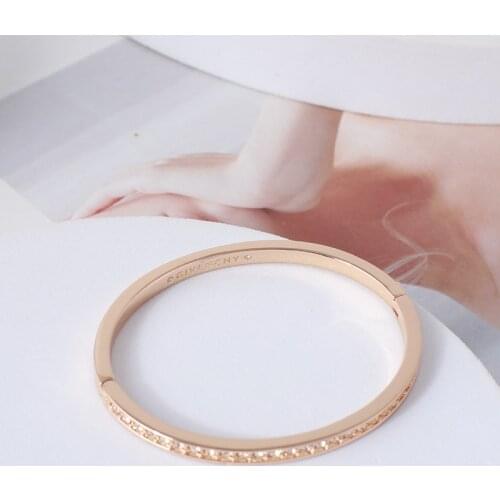 European and American jewelry wholesale simple inlaid shining single row can open bracelets