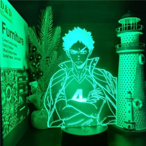 Figure Light Haikyuu 3D Led ANIME LAMP Hajime Iwaizumi 7 Color Changing lampara Night Lights For Christmas Gift