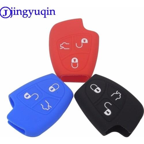 Jingyuqin 10ps/lot Silicone 3 Buttons Remote Car-Styling Key Fob Case Cover For Mercedes-Benz B C E ML S CLK CL 3B 3BT
