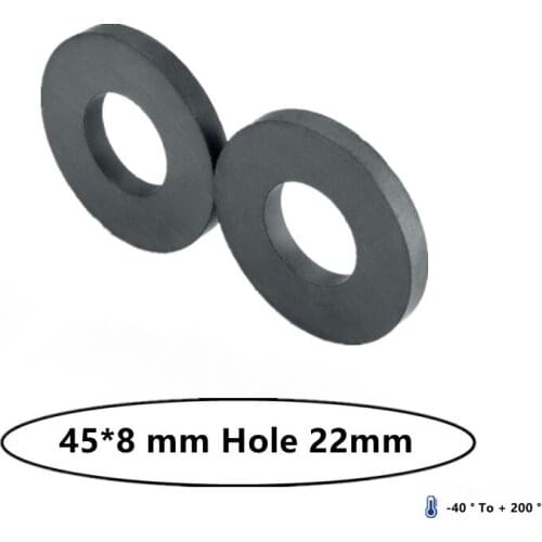 1/2/5pcs/lot Y30 Ring Ferrite Magnet 45*8 mm Hole 22mm Permanent magnet 45mm x 8mm Black Round Speaker 45X8 45-22x8