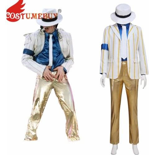 CostumeBuy For Michael Jackson Smooth Criminal MJ Suit Cosplay Costume Halloween Carnival Uniforms Custom Made
