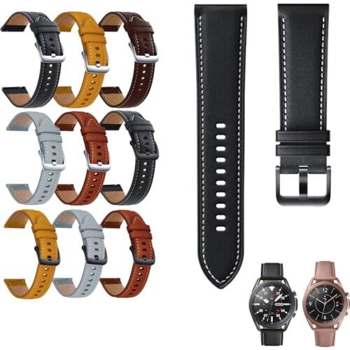 Leather 22MM Watchbands For Samsung Galaxy Watch 46mm Gear S3 Classic/Frontier Galaxy Watch 3 45mm Bracelet For Huawei GT Strap
