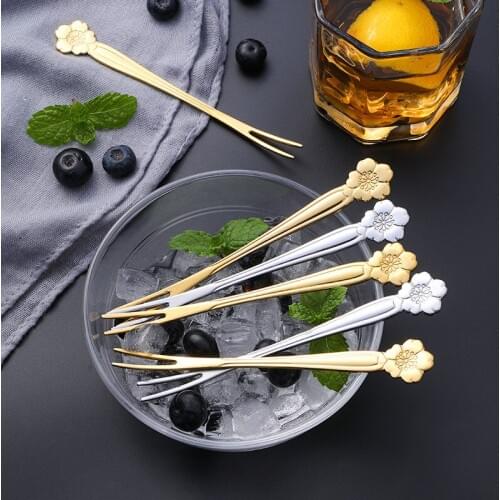 Creative Flower Shape Handle Coffee Spoon Teaspoon Dessert Snack Scoop Fork Couple Spoon/Fork Kitchen Accessories Tableware