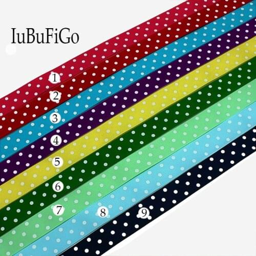 [IuBuFiGo] 10y 7/8"(22mm) Small Pop Dot Grosgrain Printed Ribbon