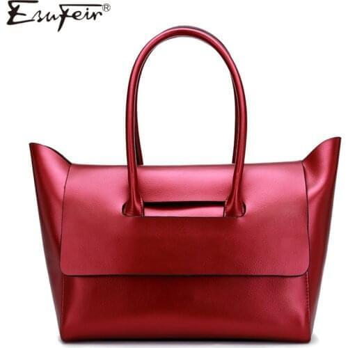 Genuine Leather Luxury Women Handbag Bag Designer Leather Female Shoulder Bag Fashion Women PurseCasual Tote Bags for Women 2018