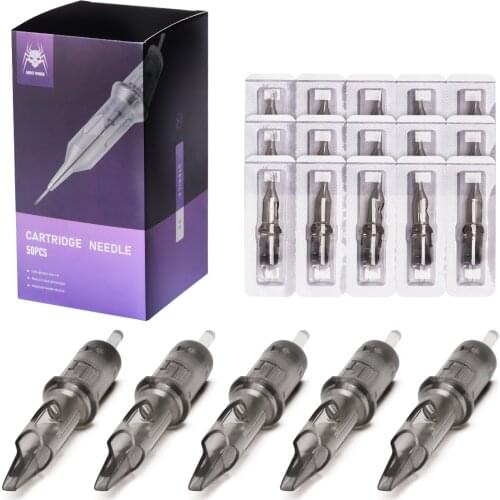GHOST SPIDER 50Pcs Mixed Tattoo Needle 0.3MM0.35MM Disposable Sterilized Cartridge Needle for Rotary Machine with RL/RS/RM/M1