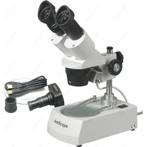 Forward Stereo Microscope--AmScope Supplies 20X-30X-40X-60X Forward Stereo Microscope with Digital Camera
