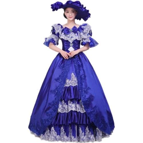 Victorian Rococo Baroque Marie Antoinette Dresses 18th Century Renaissance Historical Period Victorian Dress Gown for Women