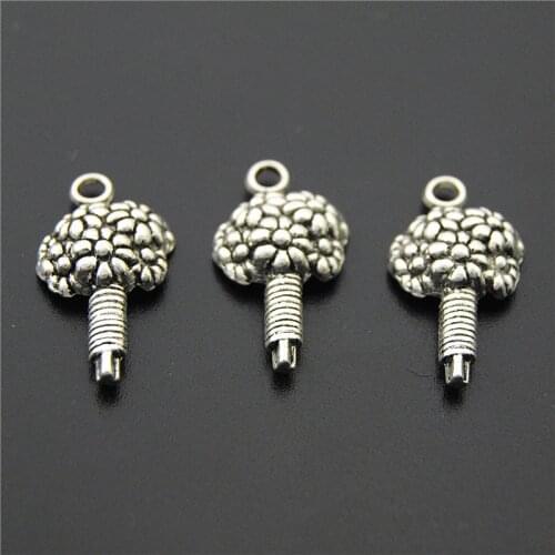 10pcs Tibetan Silver Color Posy bride flower bouquet Charms Pendants For Necklace DIY Jewelry making A2203