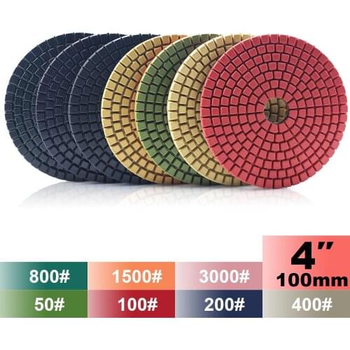 Free shipping wet use 100mm granite and quartz diamond polishing pads 4 inch for marble quartz