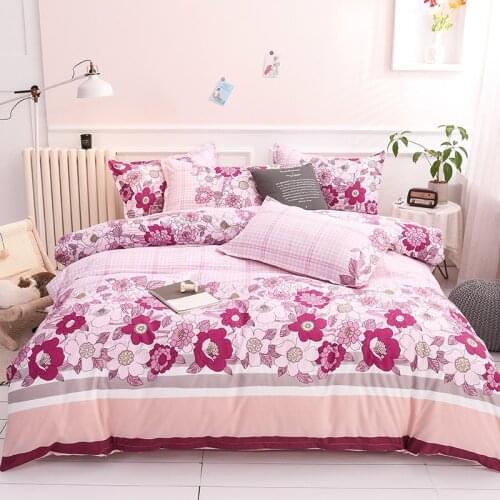 Bedclothes 2020 Pink Bedding Set King Size Bed Cover Set Cotton Women Lady Girls Flower Comforter Set Bedding Duvet Cover 3/4pcs