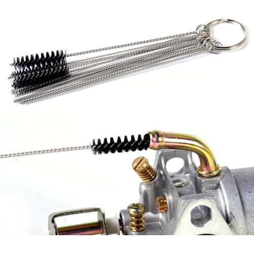 DWCX Car Motorcycle 10 Cleaning Needles + 5 Brushes Carburetor Carbon Spray Gun Airbrush Dirt Jet Remove For Mercedes Benz Audi