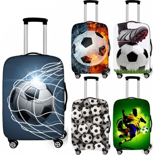 Cool Footbally Suitcase Protective Cover Travel Suitcase Cover Soccerly Elastic Trolly Luggage Cover Dust-proof Travel Accessory