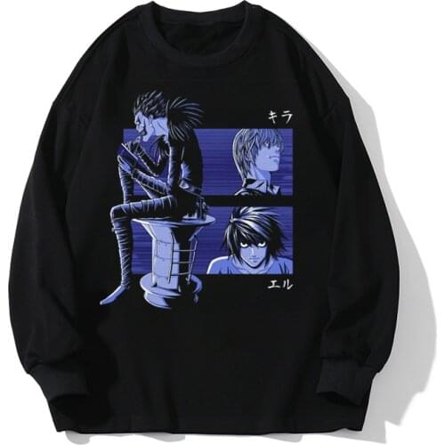 Death Note Oversized hoodie aesthetic long sleeve black kpop harajuku dropshipping tees y2k tops casual clothes Women sweatshirt