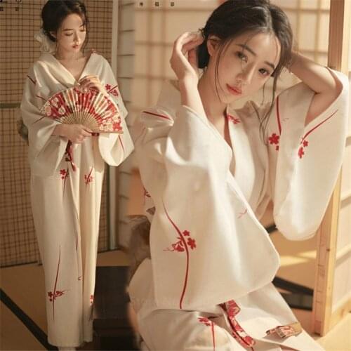 Japanese Style Traditional Kimono Casual Samurai Women Ladies Geisha White Haori Yukata Bowknot High Quality Trend Loose Clothes