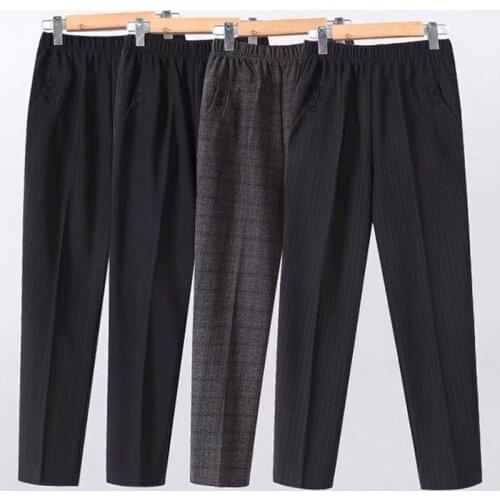 Spring Women Pants Plaid High Waist Fat Female High Waist Wide Leg Long Suit Pants Plus Size Obesity Loose 7XL 8XL Wholesale