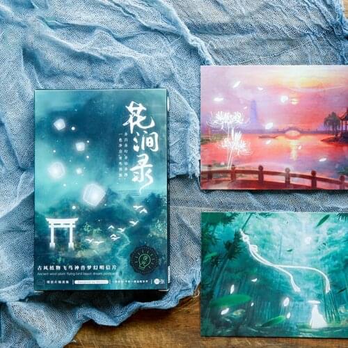 30 Sheets/Set Vintage Postcard Luminous Postcard Forest Style Greeting Post Card,Birthday Memorial gift School Stationery