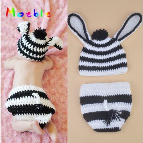 Crochet Baby Boy zebra Outfits Knitted Newborn Baby Coming Home Outfits Infant Baby Crochet Photography Props MZS-15080