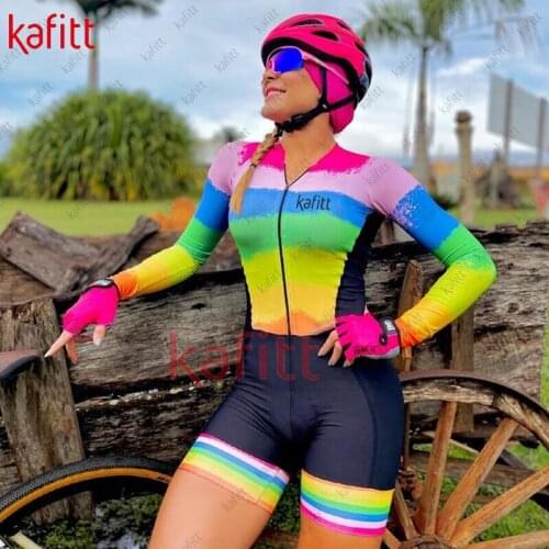 Kafitt Womens Cycling Jersey Womens Cycling Jersey Mujer Winter Womens Sweatshirt Set Jumpsuit Long Sleeve ciclismo femenino