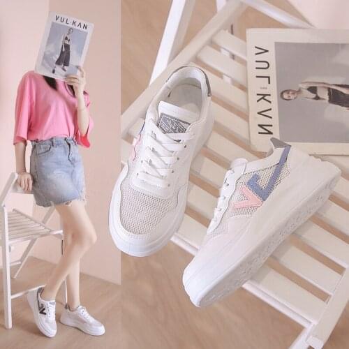 Women Shoes 2021 Fashion Summer Casual White Shoes Leather Breathable Hollow Platform Walk Shoes Woman Flat Sneakers Plus Size