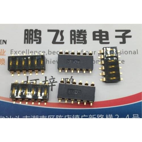 1PCS Taiwan Yuanda DIP EMR-06-T-Q-T/R dial code switch 6-bit patch 2.54 pitch flat dial code