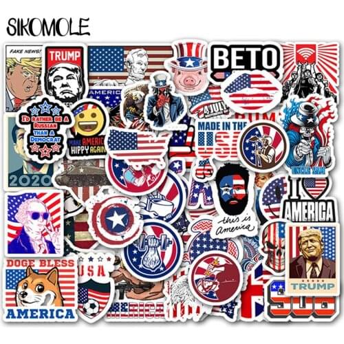 50Pcs President Donald Trump PVC Stickers On Laptop Car Scrapbooking Phone Motorcycle Luggage Decor Sticker Toys For Kids F3
