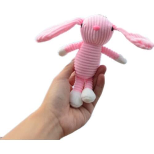 10PCS Pink 12cm Favorite Rabbit Bag Decoration Plush Mini Pendant Keychain Doll Ring Soft Toy