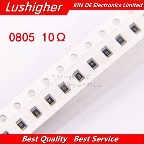 100PCS 0805 SMD Resistor 5% 10ohm 100 10 Ohm 10.0ohm
