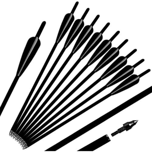 12pcs Crossbow Carbon Arrows 13.5/16/17/18/20/22 Inches Spine400 Arrow bolts for Crossbow Archery Shooting