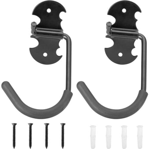 2PCS Durable Garage Storage Hooks Metal Wall-Mounted Utility Rack storage Hanging Hooks Home Garage Bike Ladder Wall Mounted