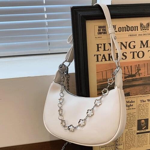 2021 High Quality Chain Women Leather Handbags Sac Crossbody Bag Female Solid Color Shoulder Bag Vintage Hobos Bags Female New