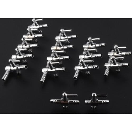 5mm SS304 Aquarium Air Hose Splitters Flow Control Valve Fish Tank Air Pump Tube Connector Oxygen Soft Pipe Regulating Valve