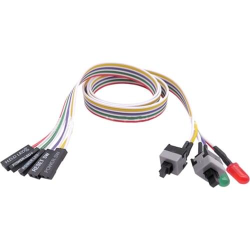 65CM Computer Motherboard Power Cable Original On Off Reset with LED Light PC Power Reset Responsive Switch