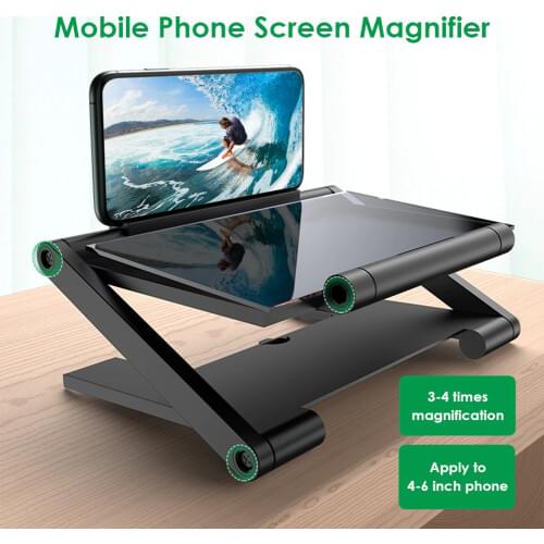 8" 3D Screen Amplifier Phone Tablet Riser Bracket Desktop Holder Phone Screen Magnifier Display Enlarged Magnifying Stand