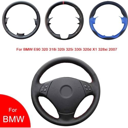 Breathable Hand-Stitched Artificial Leather Car Steering Wheel cover For BMW E90 320 318i 320i 325i 330i 320d X1 328xi 2007
