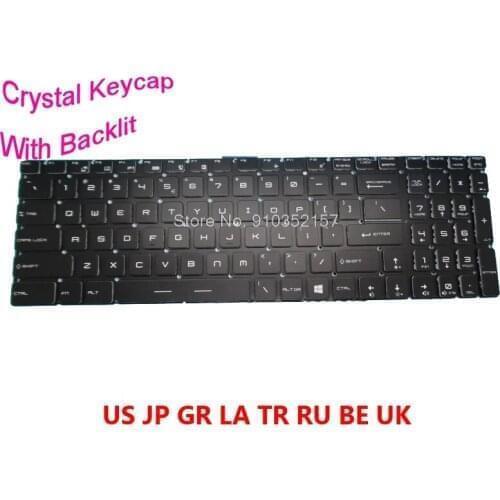 BE GR JP LA RU TR UK US Backlit Crystal Keycap Keyboard For MSI Alpha 17 MS-17EK / 17 A4DEK A4DEK-006 Turkey TR Russian English