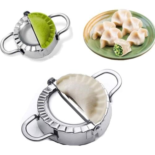 Creative Stainless Steel DIY Dumplings Mold Maker Dough Cutter Jiaozi Mould Clips Baking Pastry Kitchen Cooking Accessories