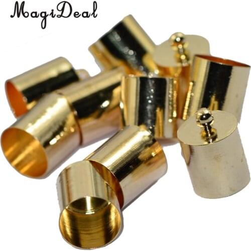 MagiDeal 10 Brass End Bead Cap for 9mm 10mm Cord Jewelry Necklace Findings Light Gold Ropes Connectors Clasp to Accessories